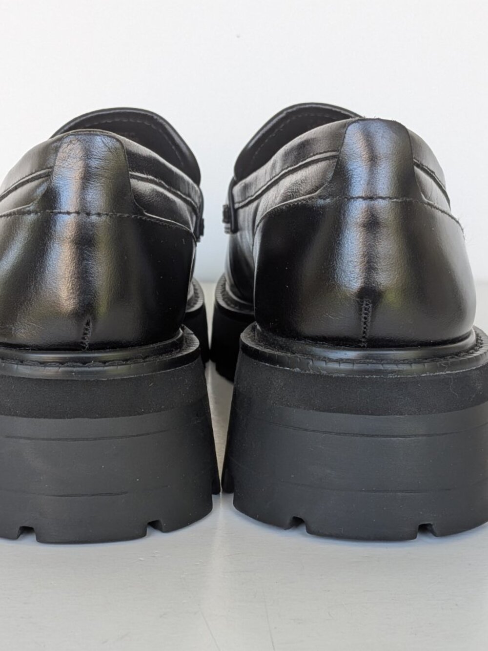 Gianni Bini Chunky Black Leather Loafer Shoes - Womens Size 7.5 M - Picture 4 of 5